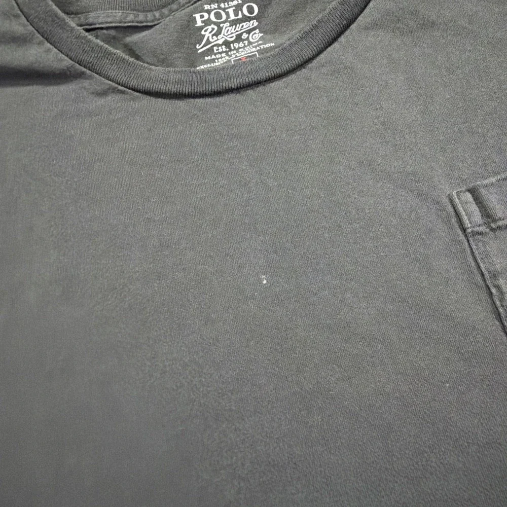 Polo Ralph Lauren Charcoal Gray Pocket Tee Y2k Loose Fit Size Large Classic